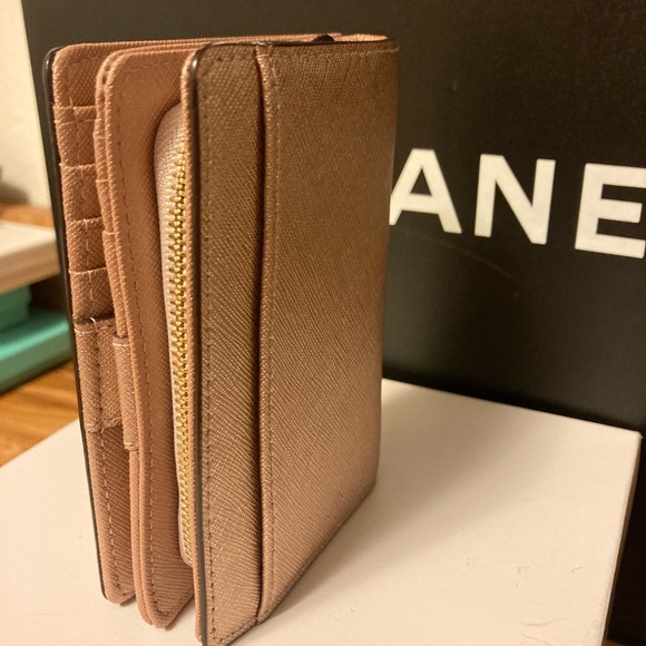 Kate Spade Rose Gold Pink Laurel Way bi fold wallet coin purse - Picture 3 of 7